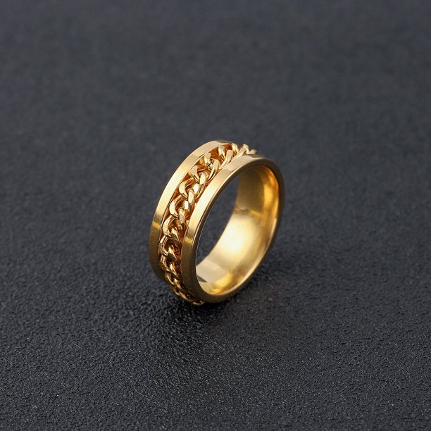 Anillo de botella abierta, anillo de cerveza abierto, anillo giratorio de descompresión, cadena giratoria para hombres, anillo de acero de titanio, joyería de acero inoxidable