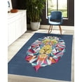 thumbnail image 4 of Zoo Decorative Rug, Colorful Animals Geometric Diamond Face Lions Mane Safari Wildlife Theme Image, Quality Carpet for Bedroom Dorm and Living Room, 6 Sizes, Blue, by Ambesonne, 4 of 4