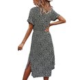 thumbnail image 3 of ITFABS Women's Button Midi Dress, Short Sleeve Floral Print Shirt Dress, 3 of 7