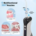 thumbnail image 4 of Lictin Cordless Water Flosser Dental Teeth Cleaner, Dental Oral Irrigator 6 Jet Tips, 5 DIY Modes, 350ML Tank & IPX7 Waterproof, Portable Rechargeable Water Flosser for Home Travel Office, Black, 4 of 8