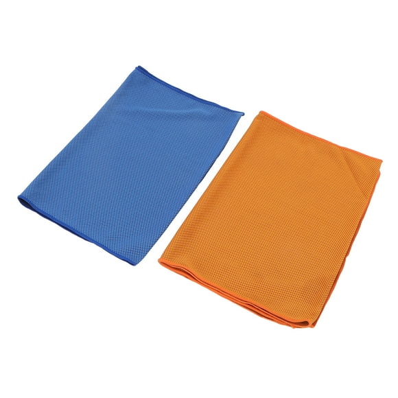 Sports Towel, Long Lasting Blue Orange 2pcs Soft Folding Sweat Wipe Towel for Travel