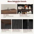 thumbnail image 3 of ChVans Farmhouse 71" Tall Kitchen Pantry with 12 Hanging Shelves, 4 Barn Doors Pantry Storage Cabinet with Load-Bearing Steel Pipe and Adjustable Shelves for Kitchen, Dining Room, Living Room, Black, 3 of 11