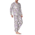 thumbnail image 2 of Hirioo Lavender Flowers for Men's Pajama Sets 2 Piece Pjs Men's Long-Sleeved Pajama Set Button Down Sleepwear,S-XXL-Medium, 2 of 7