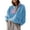 Blue, variant on Women’s Sherpa Lightweight Fleece Pullover Button Down Cropped Winter Fuzzy Jacket Sweatshirt Coat with Pockets