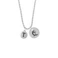 thumbnail image 2 of Delight Jewelry Silvertone Capital Letter - T - Pebble Disc - Silvertone Script Initial Disc - Q - Charm Necklace, 20"+3", 2 of 4