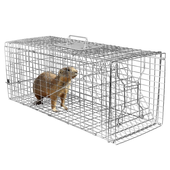 iMountek Collapsible Animal Cage, Humane Cat Trap Cage for Raccoons Beavers Groundhogs Foxes Armadillos