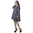 thumbnail image 4 of Moomaya Robe Évasée en Rayonne pour Femmes Manches Longues Imprimée Col en V Décontractée Robe de Plage pour Filles, 4 of 4