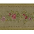 thumbnail image 1 of Dundee Deco Prepasted Wallpaper Border - Floral Pink, Purple, Green Blooming Roses on Vine, 15 ft x 5 in, 1 of 6