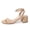 Nude PU, variant on LuckLilac Women's Round Open Toe Sandals Chunky Low Heel Ankle Strap Heels Casual Daily Office Wedding Shoes