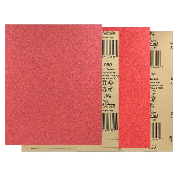 Gator 9-inch x 11-inch Red Resin Aluminum Oxide Sanding Sheets 80