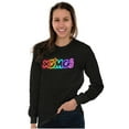 thumbnail image 5 of XOMG POP Rainbow Neon Glow Sign Logo Women's Long Sleeve T Shirt Brisco Brands S, 5 of 6