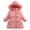 Pink, variant on KAUOD Girls Bow Hooded Puffer Coats Winter Padded Parka Windproof Jackets Kids Toddler Cute Warm Zip up Down Outwear