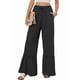 thumbnail image 3 of Pantalones Palazzo de Cintura Alta y Pierna para Mujer, con Encaje, para Playa, Holgados, Color Negro, Talla XXL, 3 of 6