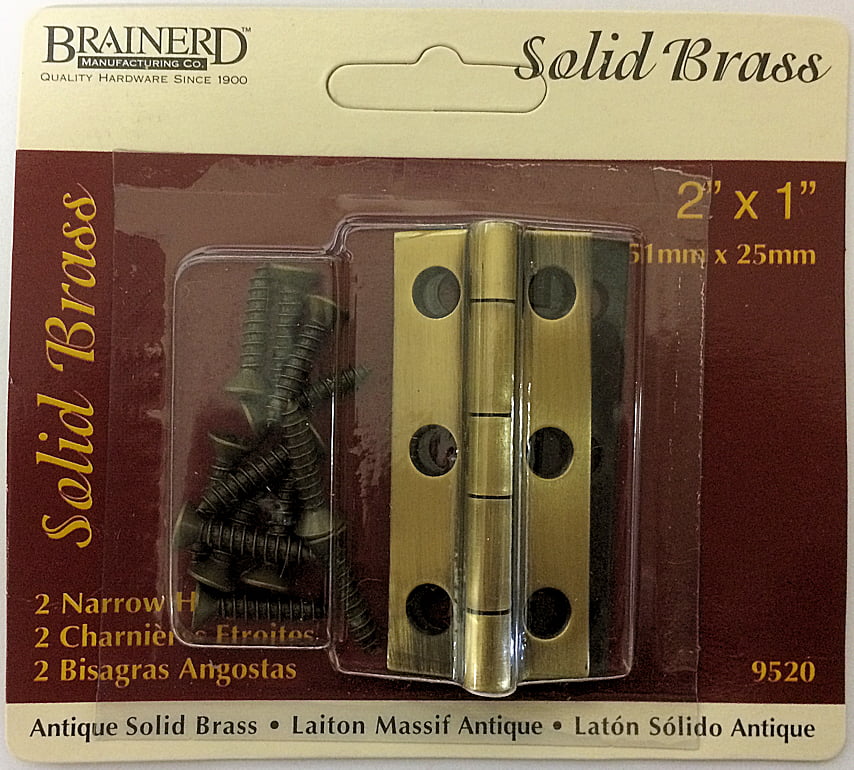Electro Brass Butt Hinge 1" x 1" 25mm x 25mm One Pair