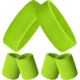 Sports Wristbands Pair Solid Color (Neons) 3 Inch - Neon Yellow