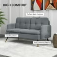 thumbnail image 4 of HOMCOM 55" Loveseat Sofa with Button Tufted Back, Corduroy Small Couch, 4 of 10