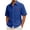 Blue, variant on Ymyiu Mens Vacation Shirt Men's Western Shirts Short Sleeve Snap Plaid Cowboy Shirt Vintage Summer Casual Button Down Shirt Size M(Black, M)