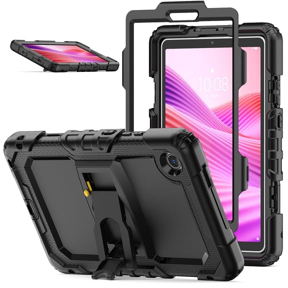 XYX for Lenovo Tab One 8.7 inch/Tab K9 2025 Case, 3in1 Heavy Duty Shockproof Tablet Cover with Stand, Shoulder Strap, Black