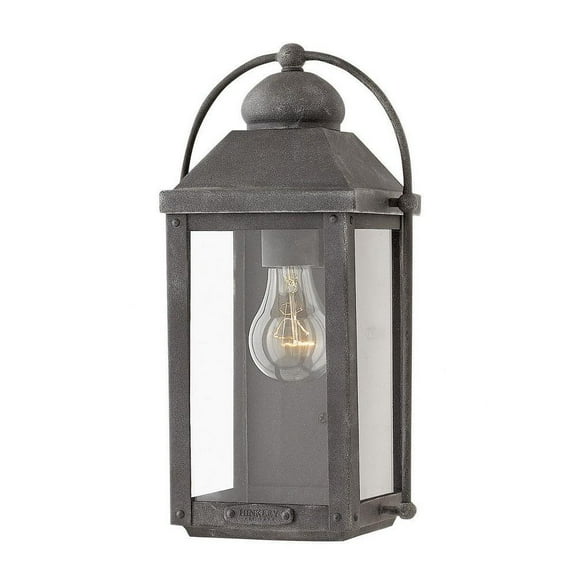 1 Light Small Outdoor Wall Lantern in Traditional Style 7 inches Wide By 13 inches High-Aged Zinc Finish-Led Lamping Type Bailey Street Home