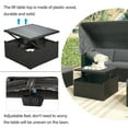 thumbnail image 4 of Seizeen Outdoor Daybed, Rattan Sectional Sofa Set with Retractable Canopy, Patio Sectional Bed with Side Table, Outdoor Sunbed for Backyard Porch Pool with Cushions, Adjustable Daybed, Lift Table, 4 of 9