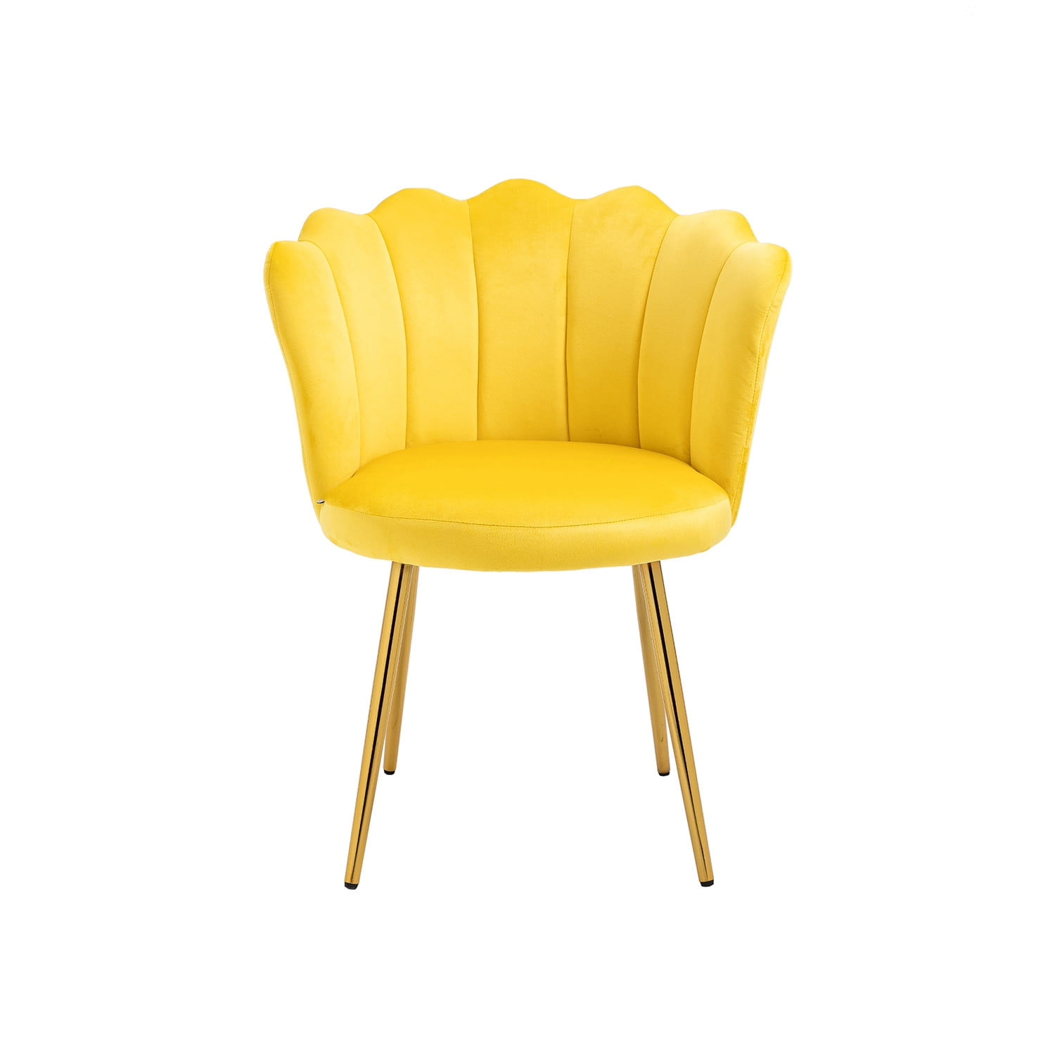Kepooman Modern Accent Arm Chairs, Mid-Century Upholstered Side Seat with Solid Metal Legs, Yellow Kepooman Modern Accent Arm Chairs, Mid-Century Upholstered Side Seat with Solid Metal Legs, Yellow