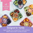 thumbnail image 3 of Caperci 5 Pack Lunchable Containers -660ml 5 Compartment Snack Box Container, Dishwasher Safe, New Virgin PP Clear Lid + Solid-Colored Box Body​ (Darker Color), 3 of 6