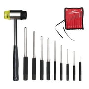 HimaPro 9PCs Roll Pin Punch Set with a Dual-head Hammer and Storage Pouch - A Perfect Tool Kit for Pin Removal, Watch Cleaning, Jewelry and Craft