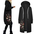 thumbnail image 1 of Veste à Capuche à Fermeture Éclair Décontractée à Imprimé Floral pour Femmes, 1 of 6