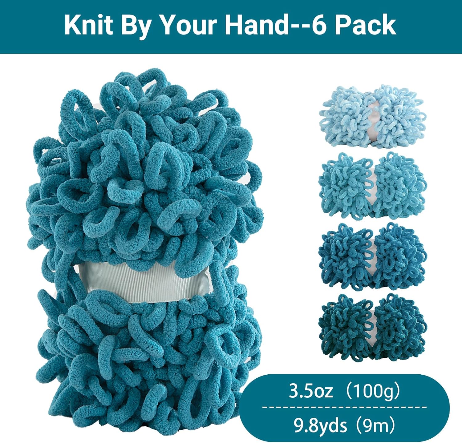 12 Pack (9.8 yds,3.5 oz Each Skein) Bulky Mixed Color Loop Yarn for Finger Knitting Soft,Off The Hook Loop Yarn,No-Needle Craft Chenille Yarn for Crocheting,Purple Gradient Hand-Knitting Yarn