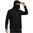 thumbnail image 2 of Mens Performance Fishing T-Shirt Long Sleeve Hoodie with Face Mask, Stretch Quick Dry Breathable Hooded Shirt Outdoor Hiking Top with Chest Zipper Pocket & Adjustable Cuff, 2 of 5