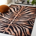 thumbnail image 3 of SAFAVIEH Faux Hide Cynarra Striped Area Rug, Light Orange/Black, 6' x 6' Square, 3 of 12
