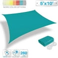 thumbnail image 2 of Paradise 5' X 10' Ft 260 GSM Waterproof Sun Shade Sail-Turquoise Green Rectangle UV Block  Awning Canopy Outdoor Garden Backyard, 2 of 2
