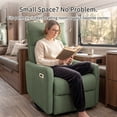 thumbnail image 4 of Leumius Swivel Recliner Chair,270° Swivel Rocker Chair for Adults,Small Rocking Recliner for Small Spaces, Upholstered Fabric Glider Recliner Nursery,Living Room Chair,Theater SeatingDark Green, 4 of 17