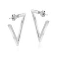 thumbnail image 4 of Modern Angles Triangular Sterling Silver Square Bar Post Stud Earrings, 4 of 4
