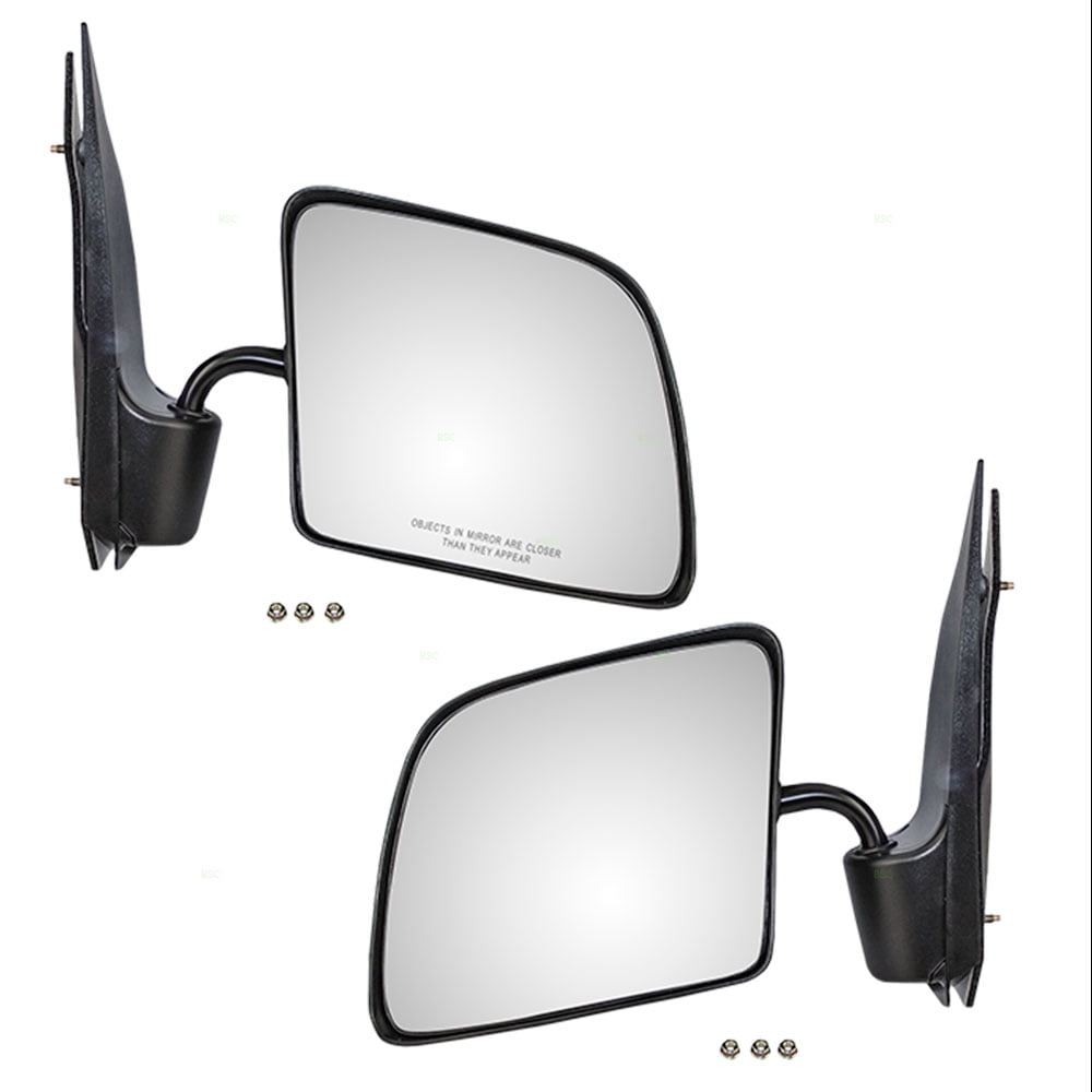 Passengers Manual Side View Mirror Swing Lock Paddle Type with Flat Glass Replacement for Ford Van F4UZ17682A 