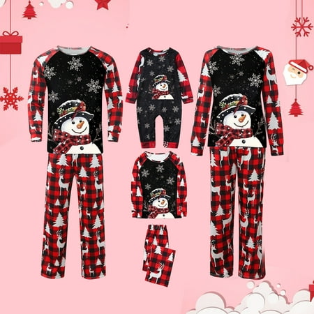 

Vestitiy 2024 Christmas Pajamas Set Matching Family Pajamas Sleepwear Crew Neck Long Sleeve Xmas Jammies Sleepwear Set For Baby