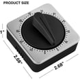 thumbnail image 3 of Mechanical Kitchen Timer Magnetic with Loud Alarm, 60-Minute Manual Wind Up Analog Countdown Stainless Steel Scale, No Batteries for Chef Cooking, Baking, Egg, Oven, Seniors, 3 of 3