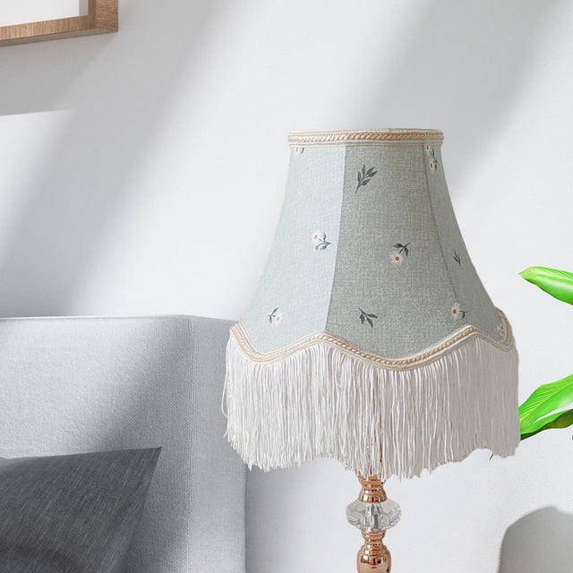 Accesorios de iluminación, cubierta para lámpara de mesa, sombra con borlas, tela fresca, pantalla de luz de escritorio elegante y creativa para decor Estilo A