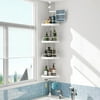 Danting Corner Shower Caddy Tension Pole: Rust Proof 4Tier Shampoo Storage Organizer for Inside Shower - Telescoping Rod Shower Rack for Bathroom and Bathtub - Restroom Floor Standing Bath Rack Holder
