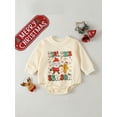 thumbnail image 2 of Bagilaanoe Newborn Baby Girl Boy Christmas Rompers Santa Print Long Sleeve Bodysuits 6M 12M 18M 24M Infant Casual One Piece Short Jumpsuit, 2 of 9