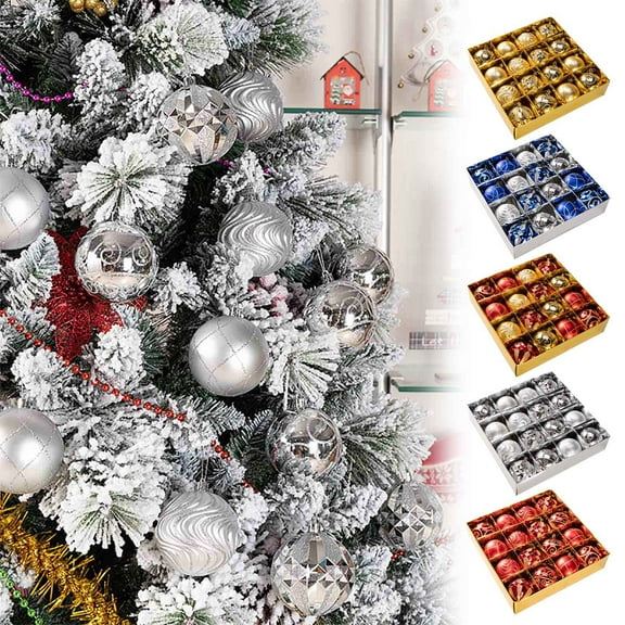 Dmlowu Christmas Ball Ornaments, Crownshaped Shatterproof Christmas Ornaments for Xmas Tree - Exquisite Christmas Ornaments Set for Holiday Party Christmas Tree Decorations, 1Pack/2pcs