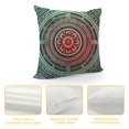 thumbnail image 4 of PHYHOO  Teal and Coral Throw Pillow Cushion Cover, Ombre Mandala Art Antique Gypsy Folk Pattern Mystical Cosmos Image, Decorative Square Accent Pillow Case, Teal Coral White, 4 of 5