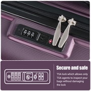 Tripcomp Hardside Luggage Set 3-Piece Set(21/25/29) Lightweight Suitcase 4-Wheeled Suitcase Set(Dark Purple)