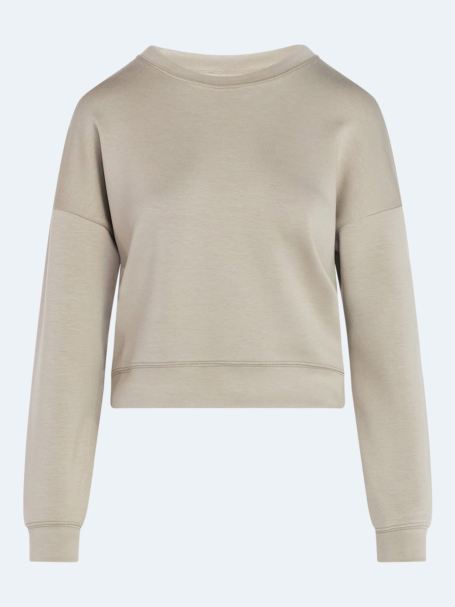 Scoop Women's and Women's Plus Scubaknit Cropped Sweatshirt with Drop Sleeves, Sizes XS-4X