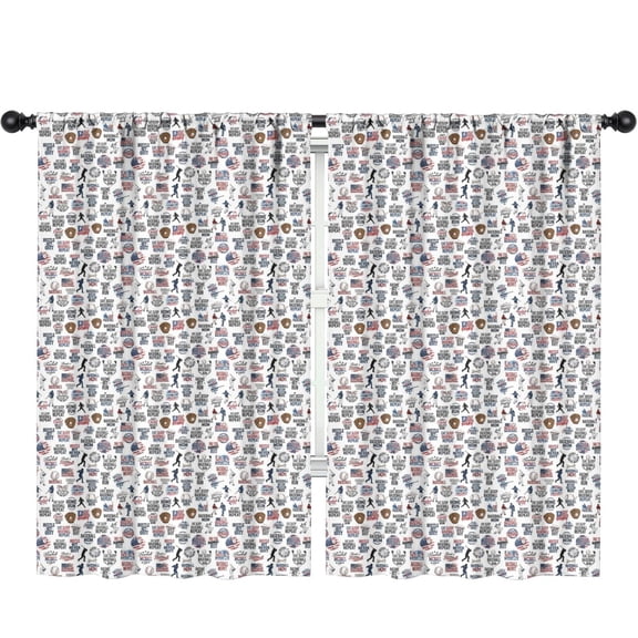 Blackout Kids Curtains,Baseballs and Quotes White Children's Insulated Curtains Set Of 2,Bedroom Essentials,Toddler Room Decor 52"x84"