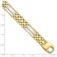 thumbnail image 3 of 14k Two Tone Gold Polished Satin Mens Bracelet, 3 of 4
