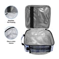 thumbnail image 3 of Square Insulated Lunch Bag Leak-proof Lunch Box for Outdoor Work Picnic Navy Blue Stars, 3 of 6