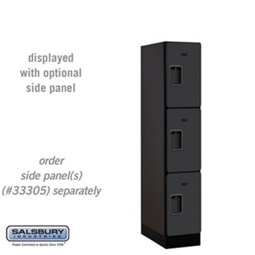SalsburyIndustries  Triple Tier 1 Wide 5 ft. X 21 in. Designer Wood Locker - Black