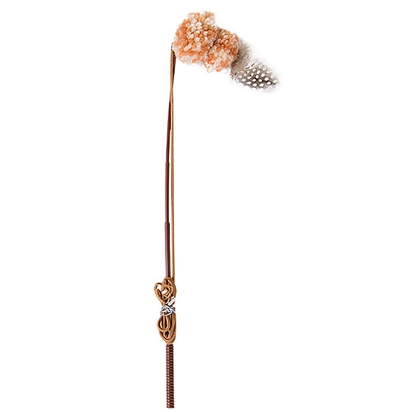 Cat Teaser Faux Feather: Plush Elastic Rope Interactive Kitten Wand Pet Play Toy