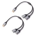 thumbnail image 1 of Adaptador de corriente jixopn 2 en 1 con concentrador de datos USB y divisor en Y, cable de extensión de carga USB, 1 of 8